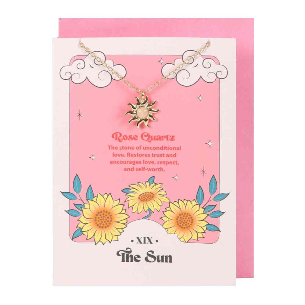 Something Different - The Sun Celestial Rose Quartz Carte avec collier - Multicolore